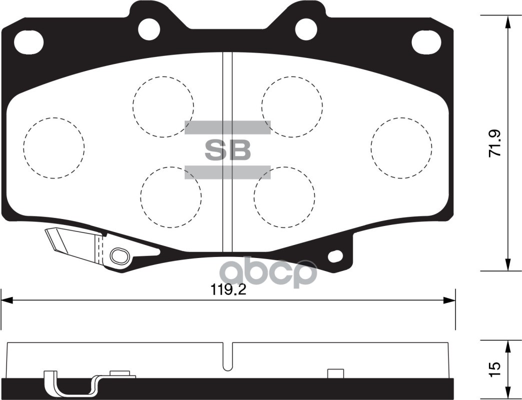 Колодки тормозные дисковые Toyota Land Cruiser 2.4-4.5/2.4D-4.2TD 90 SP1217 Sangsin brake арт. SP1217