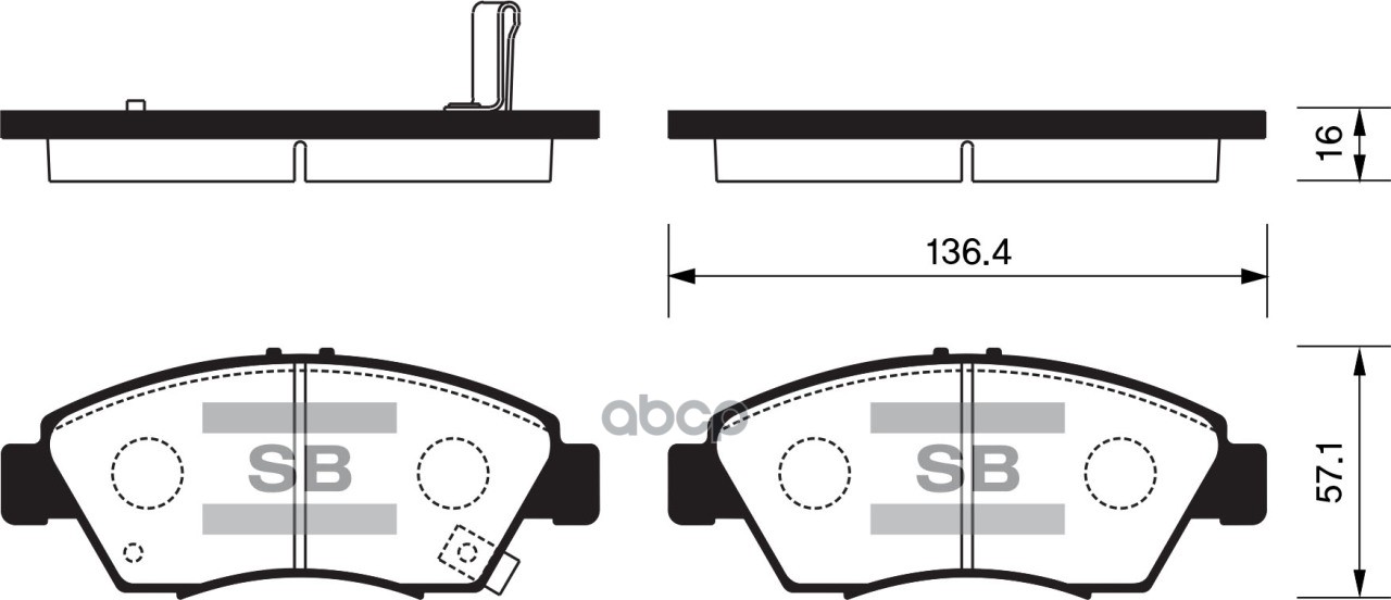 Колодки тормозные (Спереди) Honda Civic 91-06 / Civic Ferio 95-05 Sangsin brake арт. SP1221