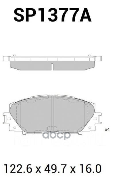Колодки передние TOYOTA PRIUS 09- SP1377A Sangsin brake арт. SP1377A