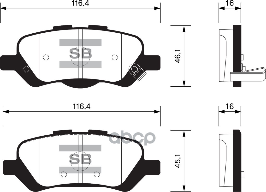 Колодки тормозные дисковые Toyota Venza 09 SP1459 Sangsin brake арт. SP1459