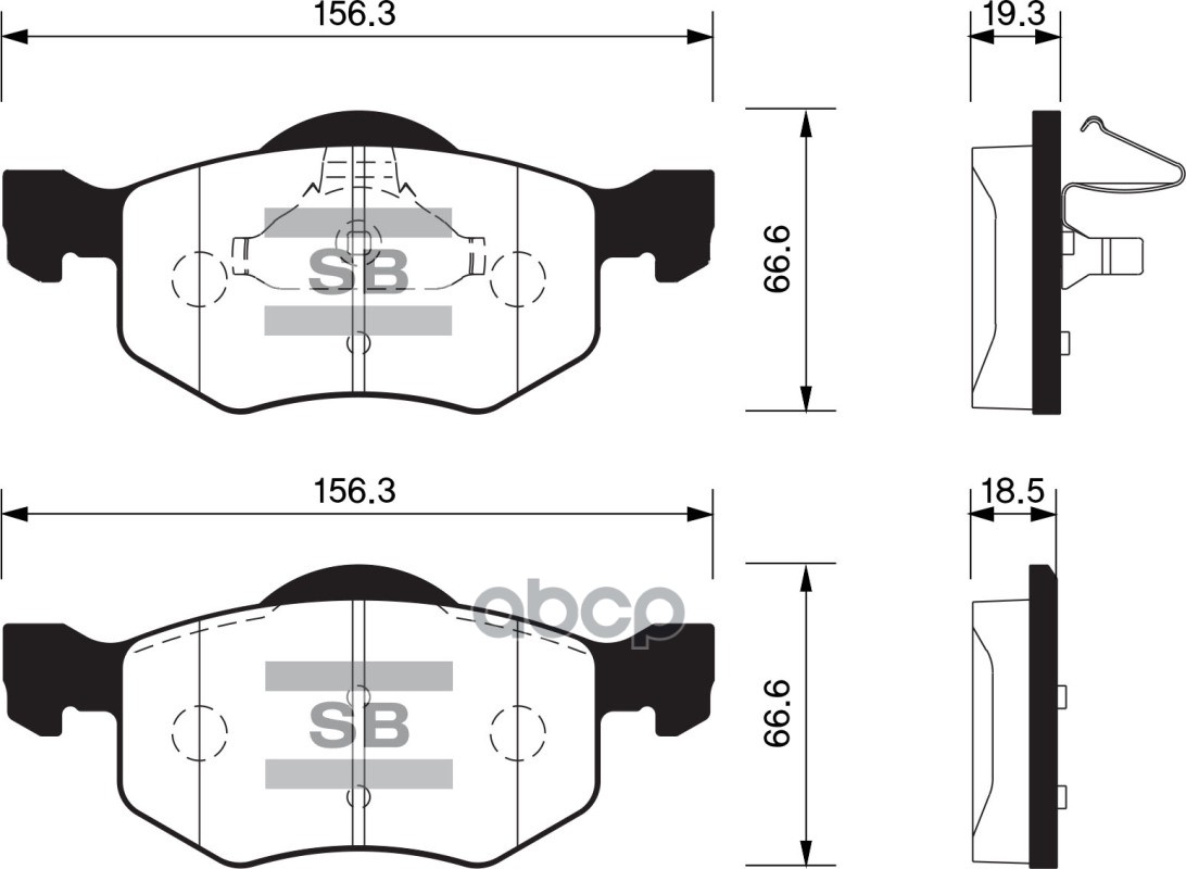 Колодки тормозные дисковые Ford Maverick 2.0-3.0i 01 SP1519 Sangsin brake арт. SP1519