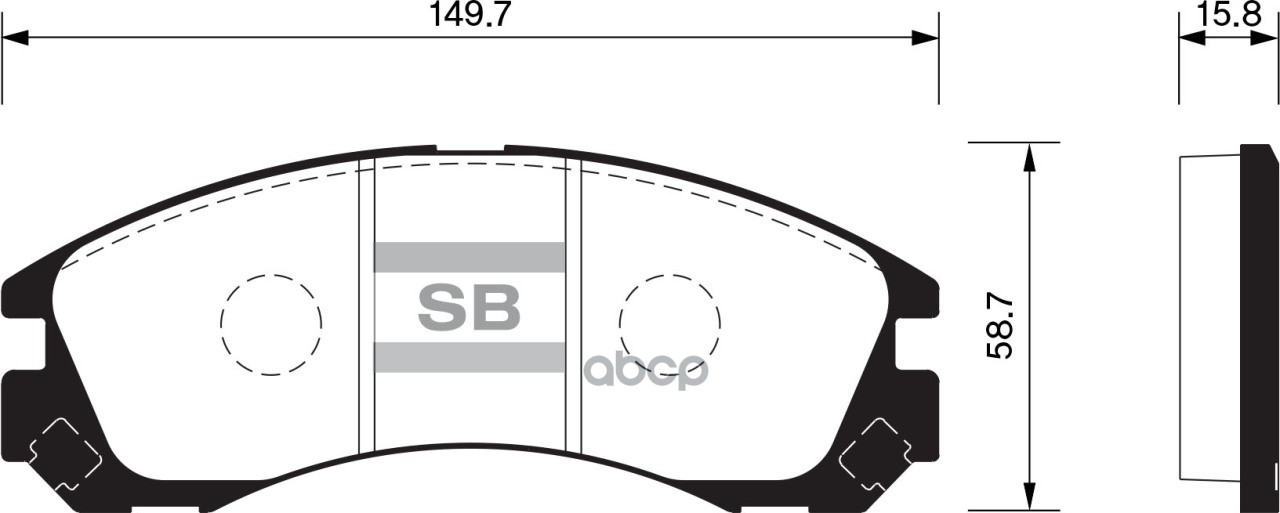 Колодки тормозные дисковые Mitsubishi Space Wagon 2.4GDi 98/Gear 2.0-2.5TD 95 SP1523 Sangsin brake арт. SP1523