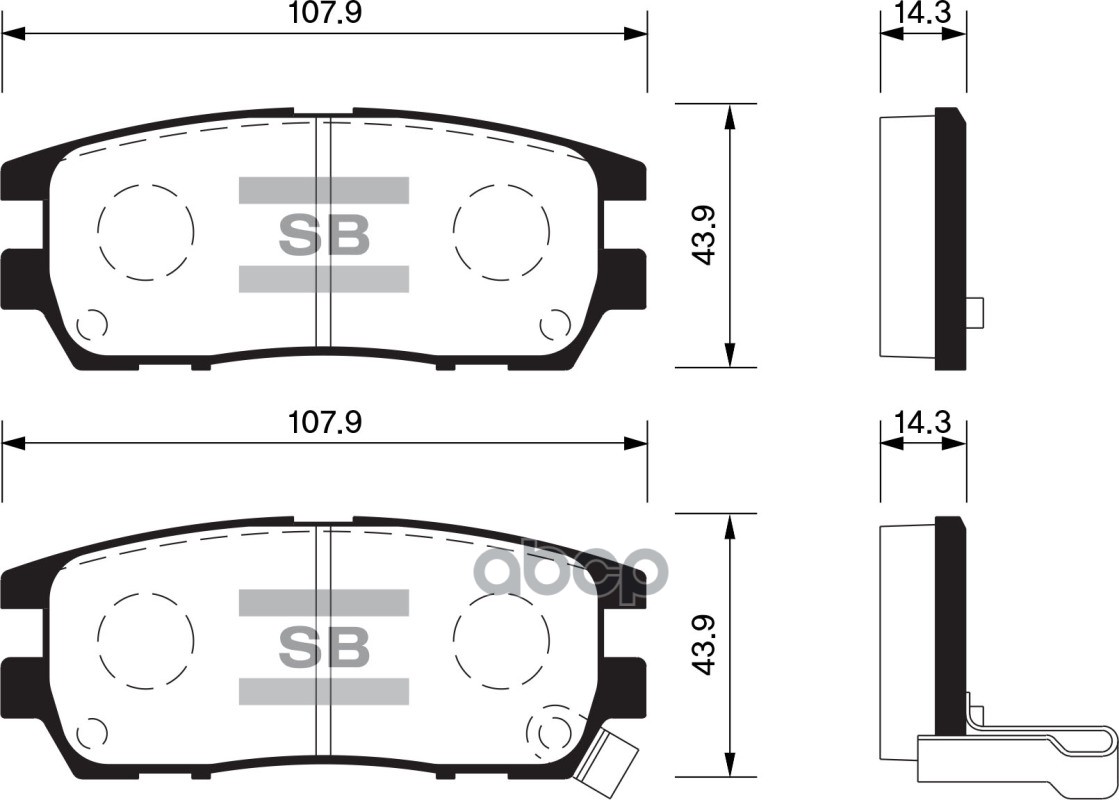 Колодки тормозные MITSUBISHI PAJERO I/PAJERO II 3.0/3.5/2.5TD/L400 9403 задние SP1538 Sangsin brake арт. SP1538