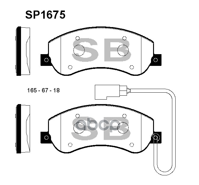 Колодки тормозные передние SANGSIN BRAKE SP1675 Sangsin brake арт. SP1675