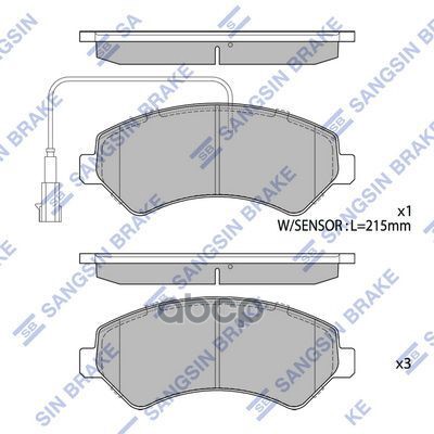Колодки передние PEUGEOT BOXER, CITROEN JUMPER, FIAT DUCATO (250) 06- SP1716A Sangsin brake арт. SP1716A