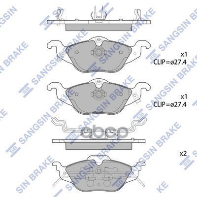 Колодки тормозные дисковые передние Серия:HI-Q OPEL ASTRA G Наклонная задняя часть (T98), OPEL ASTRA Sangsin brake арт. SP1738