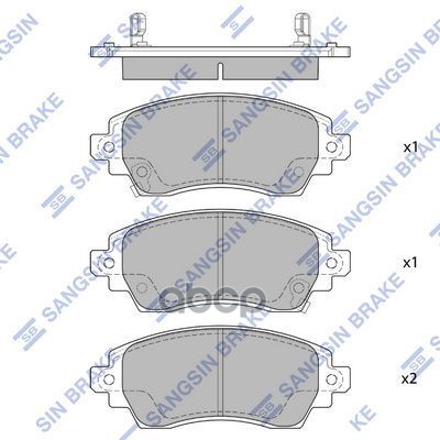Колодки тормозные дисковые Toyota Corolla 1.4i/1.6i/2.0D диск 14/15 с ABS 97-00 SP1752 Sangsin brake арт. SP1752