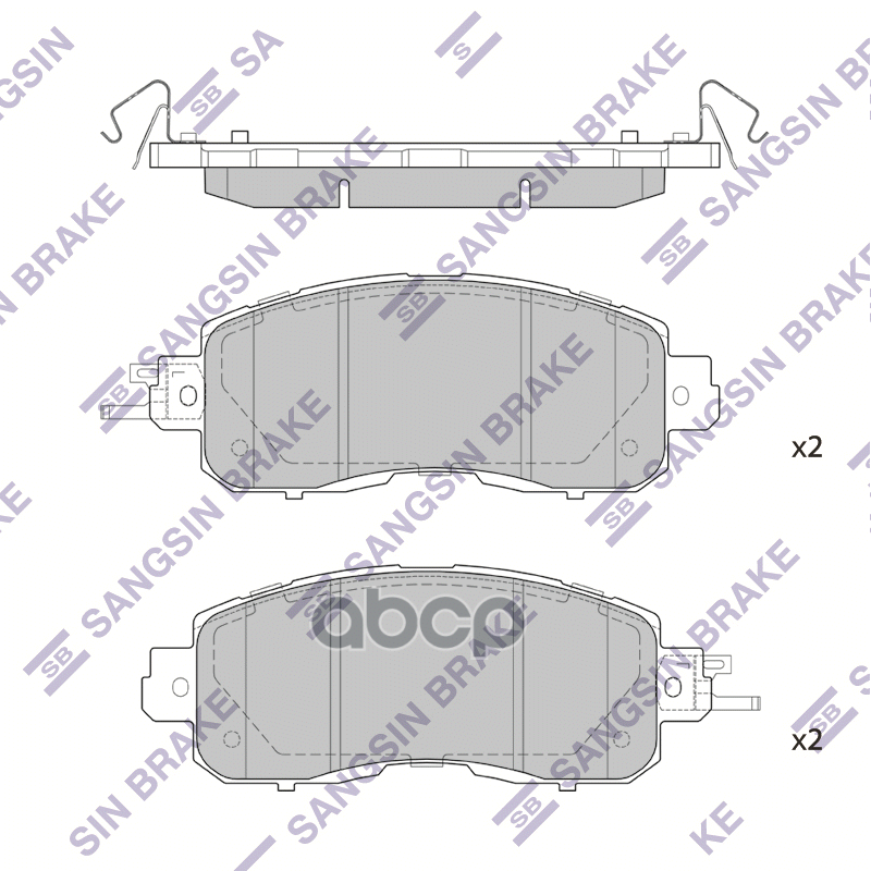 Колодки тормозные (Спереди) Nissan Leaf 09-17 / Teana 14-20 Sangsin brake арт. SP1765