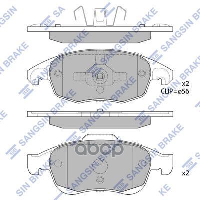 Колодки тормозные дисковые Citroen C4 Picasso 1.6HDi/1.8i 06 SP1825 Sangsin brake арт. SP1825