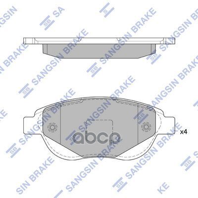 Колодки Тормозные Дисковые Передние Серия:hi-Q Peugeot 307 (3A/C), Peugeot 307 Sw (3H), Peugeot 207 Sangsin brake арт. SP1826