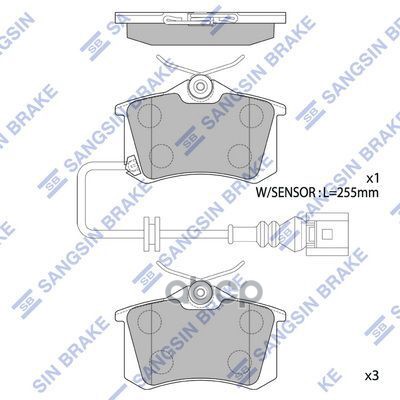 Колодки тормозные SKODA FABIA 99-08/VW POLO 01- задние с датч. SP1870 Sangsin brake арт. SP1870