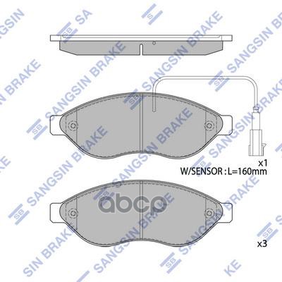 Колодки торм.дисковые Hi-Q CITROEN JUMPER BUS 06- (D1489) Sangsin brake арт. sp1904
