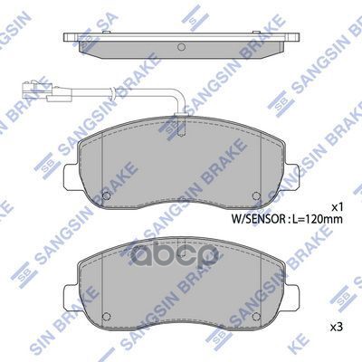 Колодки передние NISSAN NV400 11-, OPEL MOVANO B, RENAULT MASTER III 10- SP1969 Sangsin brake арт. SP1969
