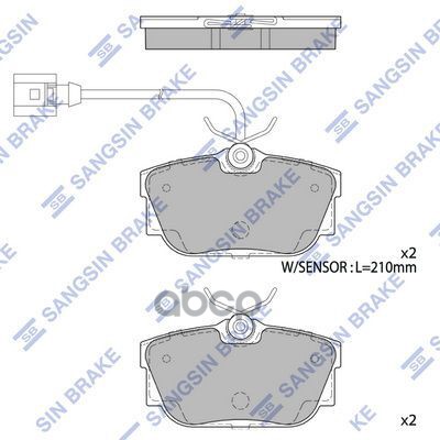 Колодки торм.дисковые Hi-Q SEAT ALHAMBRA 97-10 R (D877-7754) Sangsin brake арт. sp1984a