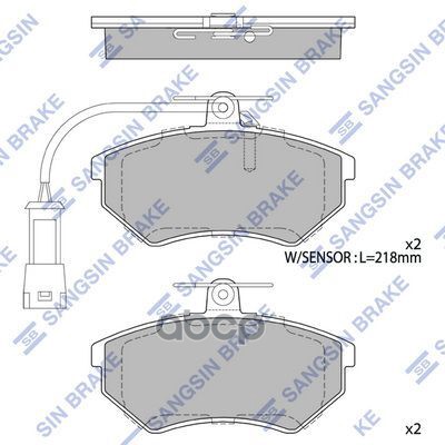 Колодки тормозные VOLKSWAGEN G3 2.0/1.9D/PASSAT 2.0 92-97 передние SP2005 Sangsin brake арт. SP2005