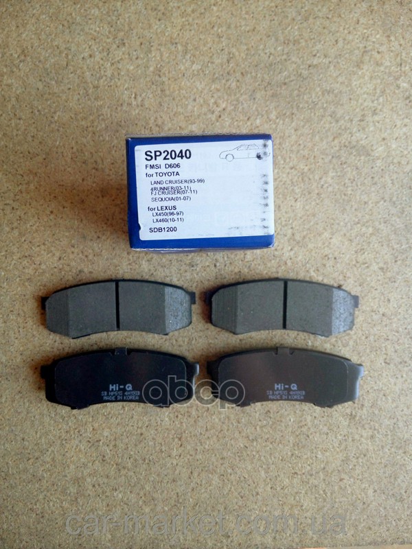 Колодки тормозные дисковые задние Серия:HI-Q TOYOTA LAND CRUISER PRADO (J12), TOYOTA LAND CRUISER PR Sangsin brake арт. SP2040