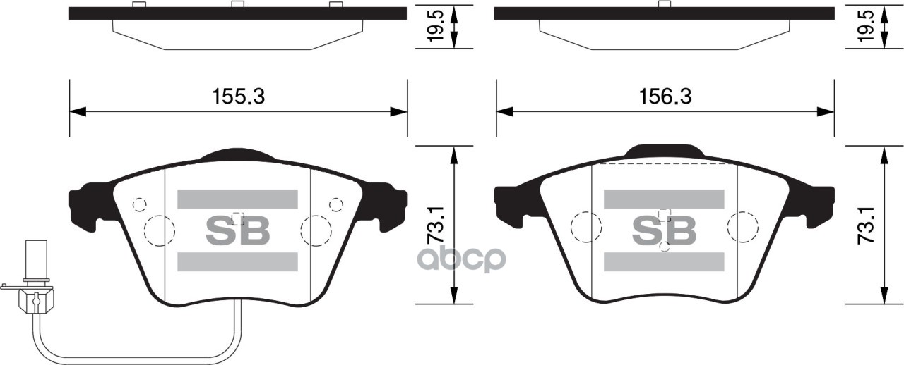 Колодки тормозные дисковые Audi A4/A6/A8 1.8-4.2/2.0TDI-3.0TDI 02 SP2112F Sangsin brake арт. SP2112F
