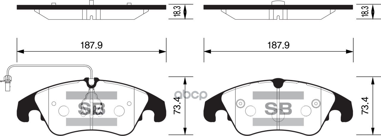 Колодки передние AUDI A6 (C7), Q5 SP2145 Sangsin brake арт. SP2145