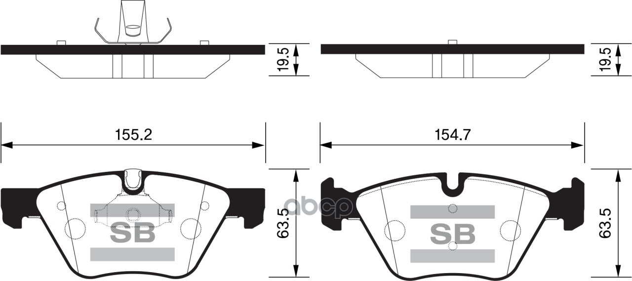 Колодки тормозные передние BMW E60/E61 2.0i/2.3/2.5 03 SP2159 Sangsin brake арт. SP2159