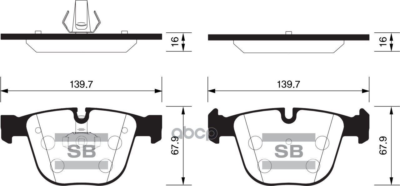Колодки задние BMW X5 E70 SP2164 Sangsin brake арт. SP2164