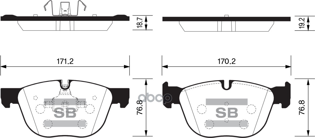 Колодки тормозные дисковые передние Серия:HI-Q BMW X6 (F16, F86), BMW X6 (E71, E72), BMW X5 (F15, F8 Sangsin brake арт. SP2172