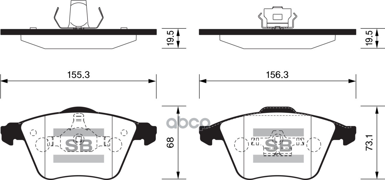 Колодки торм.дисковые Hi-Q VOLVO XC90 316mm DISC 03-14 (D979) Sangsin brake арт. sp2283