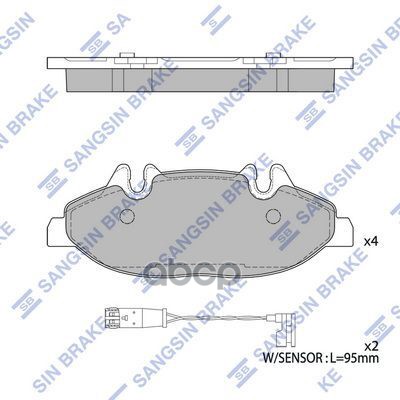 Колодки передние MERCEDES VITOVIANO (W639) SP2331 Sangsin brake арт. SP2331