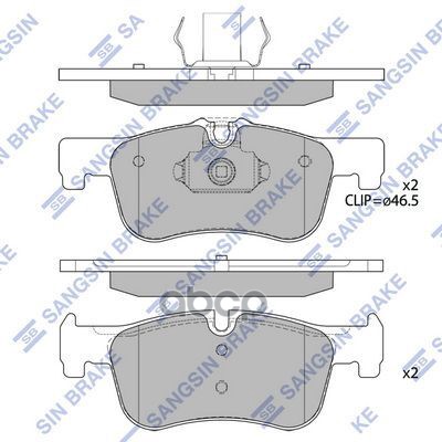 Колодки тормозные передние BMW 1(F20/F21)/2(F22/F23) SP4043 Sangsin brake арт. SP4043