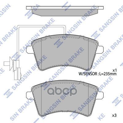 Колодки тормозные дисковые перед Sangsin brake арт. SP4059A