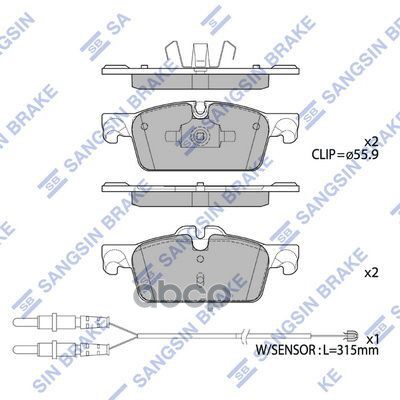 Колодки передние PEUGEOT 508 2011-2018 SP4132 Sangsin brake арт. SP4132