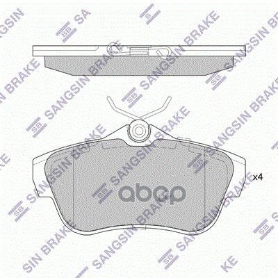 Колодки задние CITROEN JUMPY 07- SP4149 Sangsin brake арт. SP4149