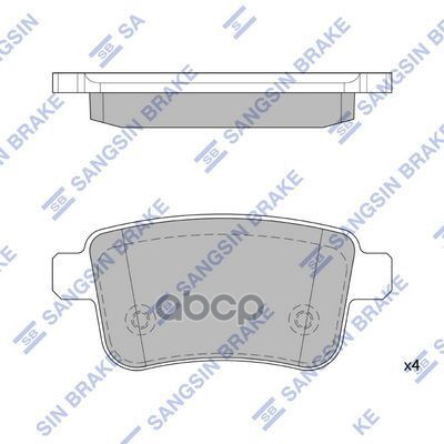Колодки тормозные RENAULT KANGOO 08- задние SP4158 Sangsin brake арт. SP4158