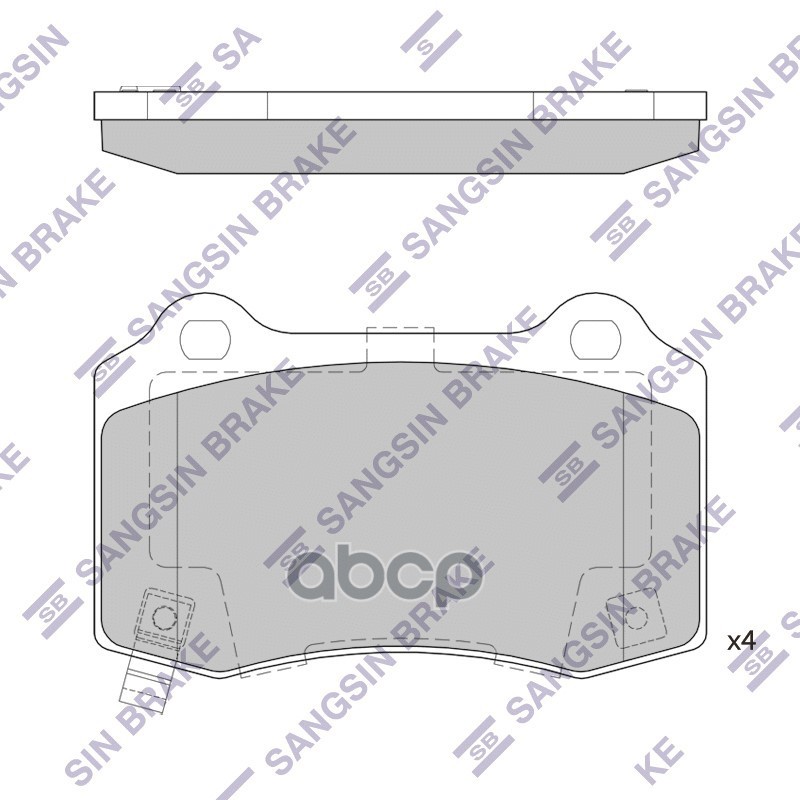 Колодки задние CHRYSLER 300C 04-12, JEEP GRAND CHEROKEE 05- SP4296 Sangsin brake арт. SP4296