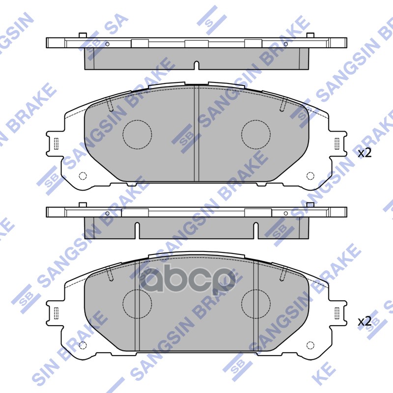 Колодки тормозные передние TOYOTA Highlander Sangsin brake арт. SP4448