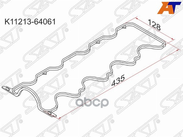Прокладка клапанной крышки TY 2-3C# 93-, без отверстий под болты Sat арт. K11213-64061