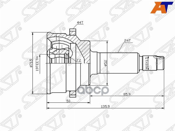 Шрус (Спереди/ Наруж) Mazda Demio 96-02 Sat арт. MA-14A44