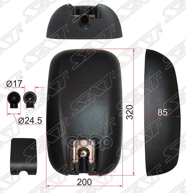 Зеркало (MITSUBISHI/HYUNDAI TRUCK  (320x200mm)) Sat арт. SL-778