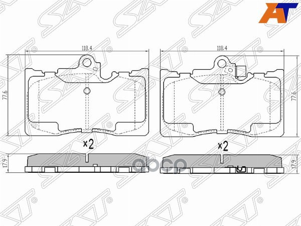 Колодки тормозные (Спереди) Lexus GS 05-20 / IS 05-16 Sat арт. ST-04465-30410