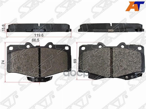 Колодки тормозные (Спереди) Toyota Hilux Pick Up 88-15 / Land Cruiser 84-23 Sat арт. ST-04465-35240