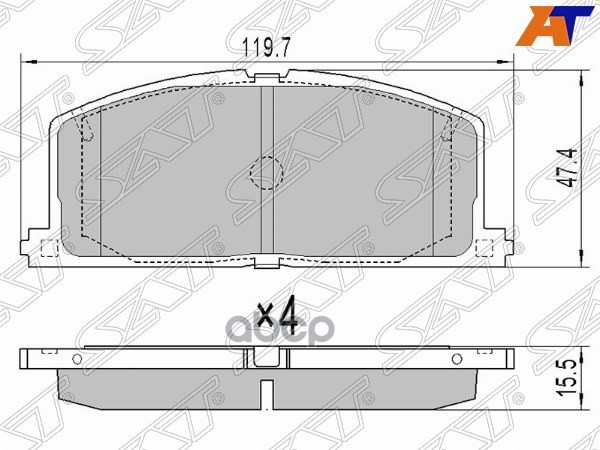 Колодки тормозные (Спереди) Toyota Caldina (T190) 92-02 / Camry Japan 82-92 Sat арт. ST-04465-YZZ50