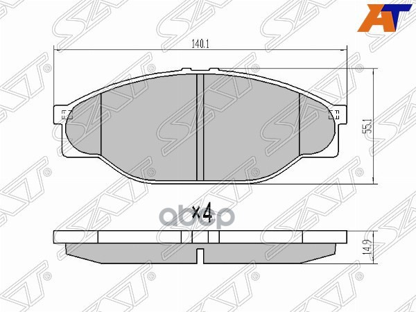 Колодки тормозные (Спереди) Toyota Hiace 89-04 / Hilux Pick Up 88-94 / Granvia 95-02 / Regius Ace 99 Sat арт. ST-04465-YZZ60