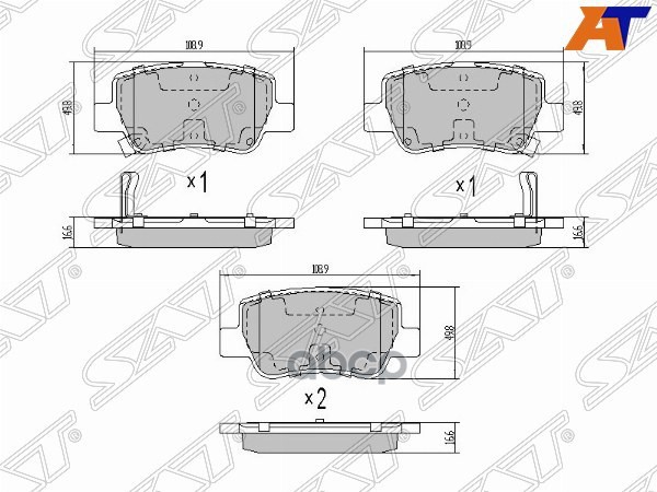 Колодки тормозные (Сзади) Toyota Avensis (T270) 08-18 Sat арт. ST-04466-05040