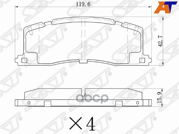 Колодки тормозные (Сзади) Toyota Estima 90-99 / Estima Emina 92-99 / Estima Lucida 92-99 / Previa 90 Sat арт. ST-04466-28011