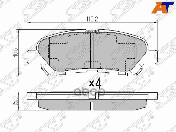 Колодки тормозные (Сзади) Toyota Highlander 07-17 Sat арт. ST-04466-48120