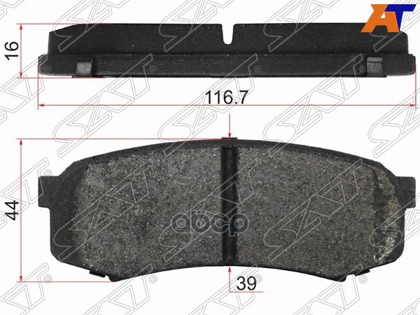 Колодки тормозные (Сзади) Mitsubishi Pajero 06-20 / Toyota Hilux Pick Up 01-04 Sat арт. ST-04466-60050