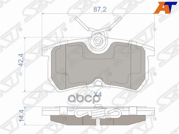 Колодки тормозные (Сзади) Ford Fiesta 05-19 / Focus 98-04 Sat арт. ST-1075565