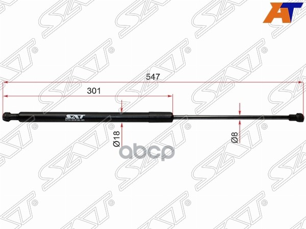 Амортизатор капота Toyota Mark X 04-09 (Справа=Слева) Sat арт. ST-118-0008