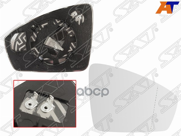Полотно зеркала Volkswagen Tiguan 16- (Справа/ Обогрев/ асферическое) Sat арт. ST-121-0020