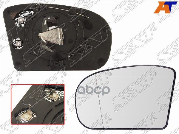 Полотно зеркала Mercedes-Benz C-Class 00-08 / E-Class 02-06 (Слева/ Обогрев/ асферическое) Sat арт. ST-121-0035