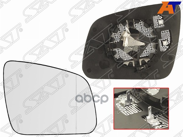 Полотно зеркала Mercedes-Benz C-Class 07-11 (Справа/ Обогрев/ асферическое) Sat арт. ST-121-0038